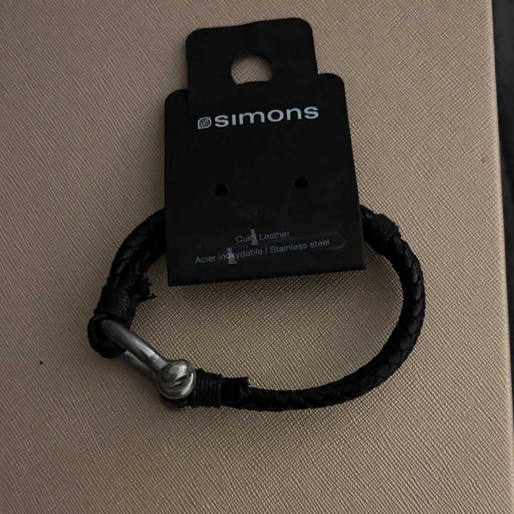 3 for 30$ / Simons Black Braided Leather Bracelet